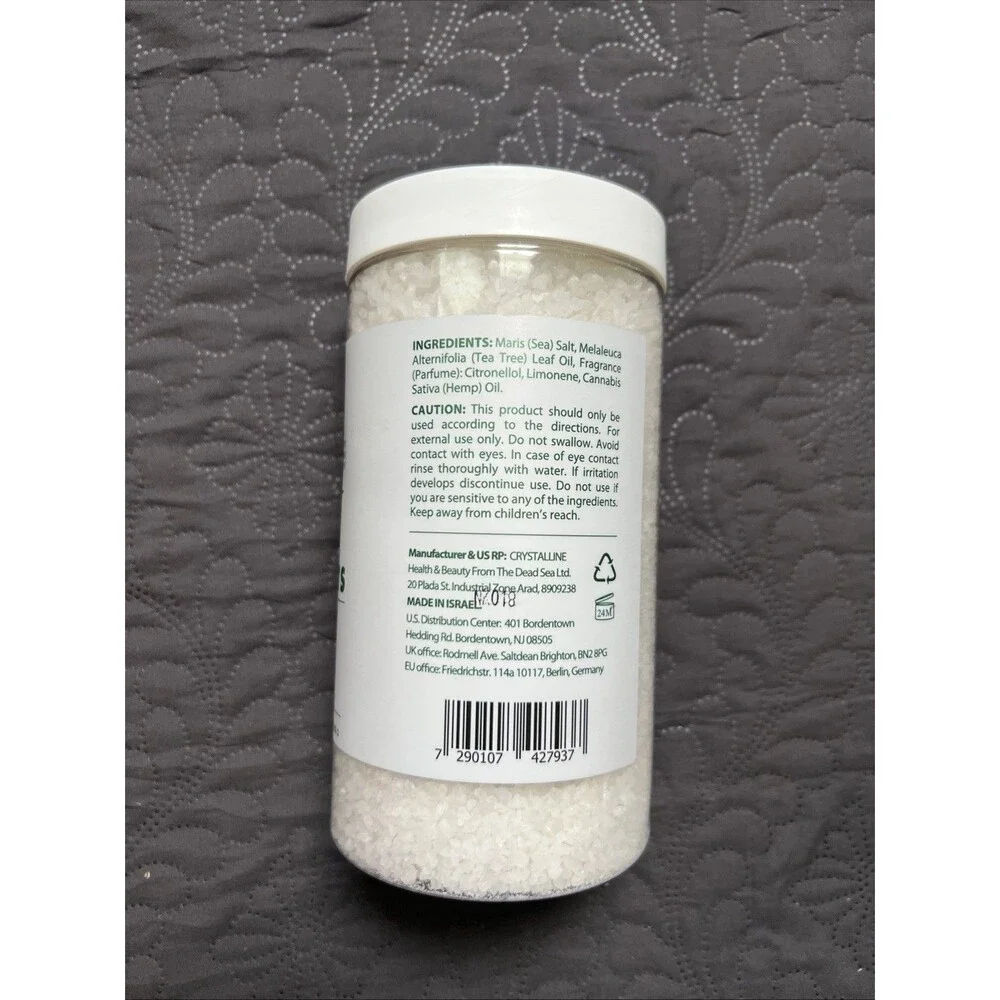 Natural Therapy Pure Hemp + Tea Tree Spa Soak Mineral Bath Salts (37oz) Wellness